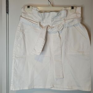 Design Lab High Waisted White Denim Pencil Skirt